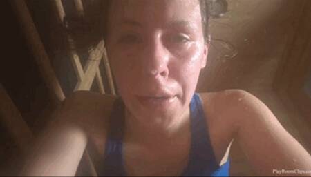 Sweaty Stretches In The Sauna -HD