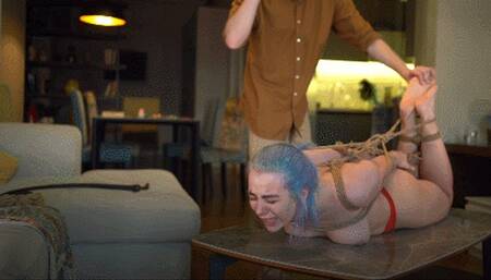 Whipping her feet till tears: Scarlett's first bastinado experience (HD)