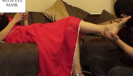 Red Saree Foot Worship