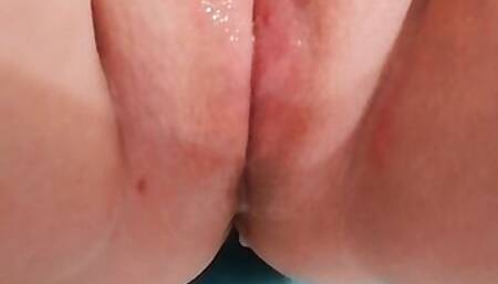 Rubbing clitoris to orgasm