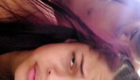 sucking and then playing with my black lovers cock sucking him before creampied and rough fucked in missionary