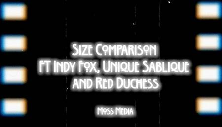 Size comparison ft Indy Fox Unique, Sablique and Red Duchess