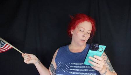 Unpatriotic Stepsis RAPID GROWTH from Magic Shirt on July 4th turns her into a HORNY GIANTESS! MP4 1080 Shirt and Shorts Destruction