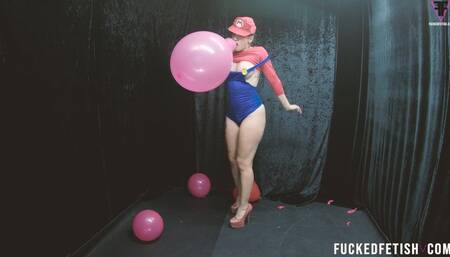 WMV POV Mario Bros cosplay red balloons pop high heels