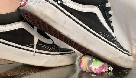 A crushing dream comes true - Food crush, POV and underglass views in Vans old school sneakers - HD