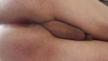 A beautiful sissy fills and electrifies her little hole, then makes herself cum with the vibrator...