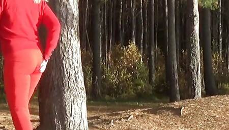 Big ass in Leggings red