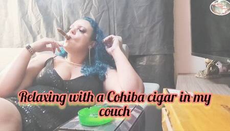 Relaxing with a Cohiba cigar in my couch - SCL002