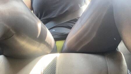 Driving Upskirt In Pantyhose