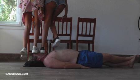 Olga and Natasa like to trample the slave