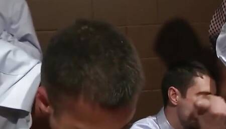 Dorm Buddies Share With Each Other in Frat Gangbang
