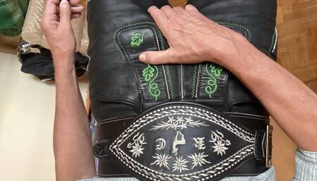 Bavarian Man in Leather shorts