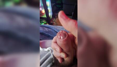 playing with my foreskin and precum....super wet