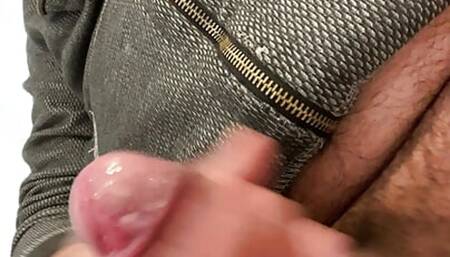 Daddy stroking his fat dick and showing how he masturbates an uncut cock