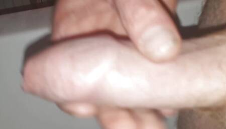 my uncut cock shooting its load