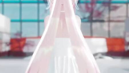 Cute Teen Only in Sexy White Dress Dancing
