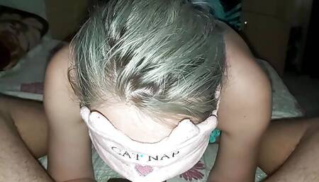 Stepmom says: "stay at HOME...keep stroking CUM all over my pretty FACE!"