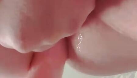 BBW chubby wife fucking her fuck machine with a large dildo