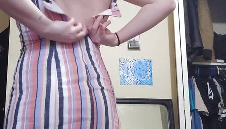 trying on all my dresses