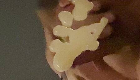 Beautiful cumshot on the mirror