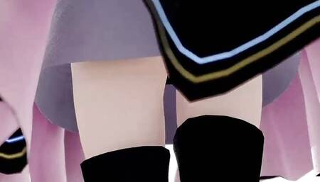 Cute Teen Dancing In Dress Showing Her Pussy (3D HENTAI)