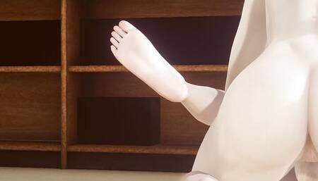 Hentai Uncensored - Futanari fucks and grabs Shoko's tits in library