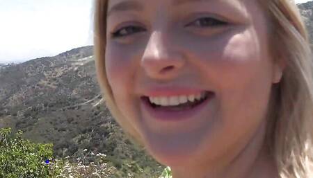 Amateur blonde Jill Taylor hanging out on this date and sucking cock POV Blowjob GFE