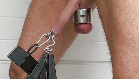 Balls and foreskin stretching up to 3 kg