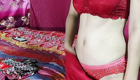 Hot maid wear Saree in front of her malik and sucks Dick and hard ASS FUCK in hindi audio