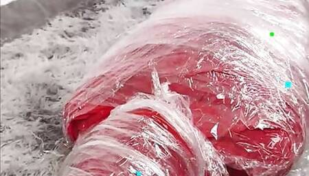 NANA Zentai and plastic 3 layers mummy bondage