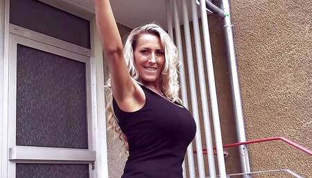 German horny big tits blonde Milf at real POV Date