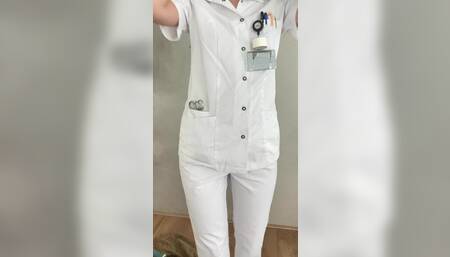 Naughty nurse double ORGASM with dragondildo????