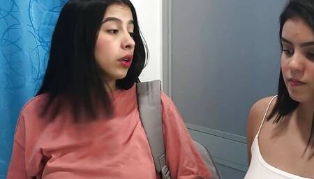 stepmom shares a bed in hotel room - stepsister joins in - threesome - porn in spanish