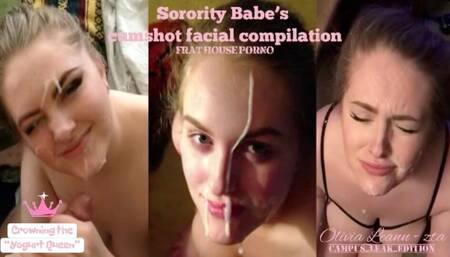 Sorority babe's cumshot facial compilation