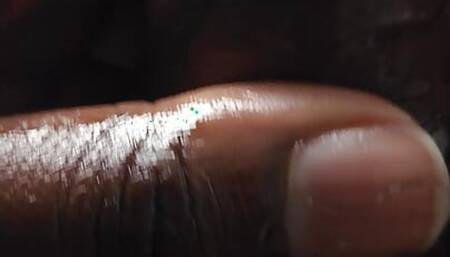 Pre Cum Sticky Black Cock Head Rubbing