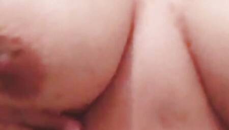 Cream massage on my tits