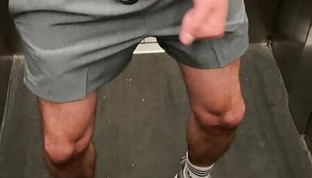 Busting my balls in elevator.