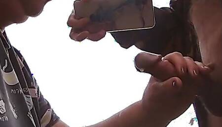 stepmom sucks cock in a public place until my dick started spewing cum close up