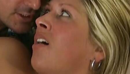 Super busty German blonde gets her ashole pounded on the couch