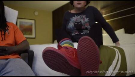 Oily foot massage for these tired milf feet, he always gets distracted part1