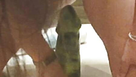 Rachel's gaping pussy swallows the "Small Master Dildo" by John Thomas toys, it's actually quite big.