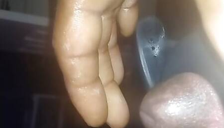 Black Dick cums masturbator