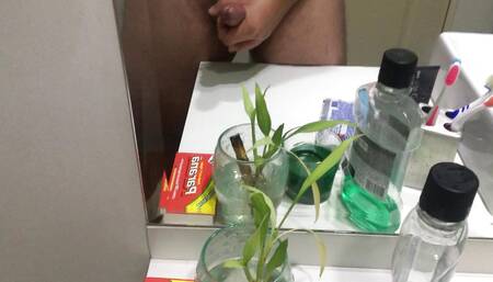 Couldn't resist my hot stepsister's ass and had to "unload" myself in her bathroom