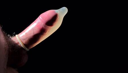 Solo Handsome Teen cumshot and pissing with condome