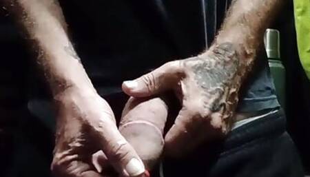 Pissing in a bottle and swinging my dick