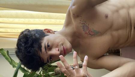 Eating my own cum! latin boy valerio orozco was so naughty and jerked a lot shooting a big cum!