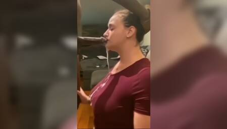 On My Knees Big Black Cock Deepthroat Facefuck
