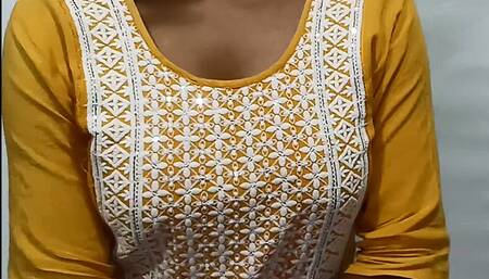 Indian Desi sexy Bhabi with Amazing Boobs changing dress in front of Camera