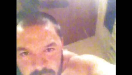 Hot hairy latin muscle stud works hole and uncut cock
