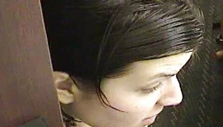 Amazing dark haired whore pleases her man